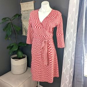 41 Hawthorn Ribbed Jersey Faux Wrap Dress Large with Matching Sash